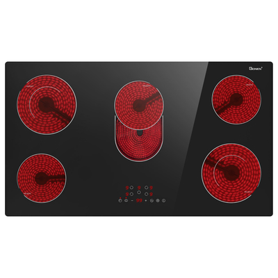 Buy 36 Inch 5 Burners Electric Cooktop 8400w Radiant Ceramic Cooktop 220~240v online manufacture