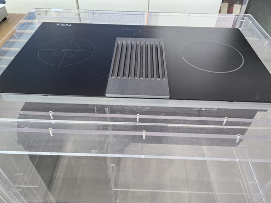 Buy 60cm Electric 2 Zone Induction Hob With Built-In Downdraft Extractor Hoods With 3 Speeds Max 504m³/Hour And Touch Control Panel online manufacture